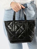 Handtas Cabas Cuir Leder Vanessa bruno Bruin cabas cuir 84V40435-vue-porte