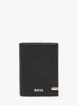 Portefeuille Met Portemonnee Iconic Leder Hugo boss Zwart iconic HLG421A