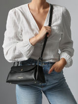 Cross Body Tas Accordeon Double Leder Lancaster Zwart accordeon double 88-vue-porte