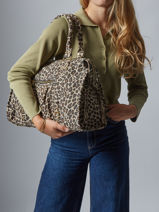 Schoudertas Velvet Leopardo Leder Milano Veelkleurig velvet leopardo VL24095-vue-porte