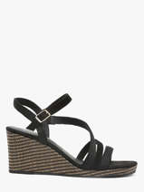 Sandalen Met Sleehak Uit Leder Tamaris Zwart accessoires 44