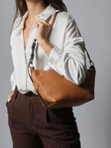 Longchamp Besace longchamp cuir Schoudertas Bruin-vue-porte