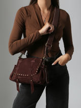 Cross Body Tas Vintage Leder Mila louise Beige vintage 3861VC-vue-porte