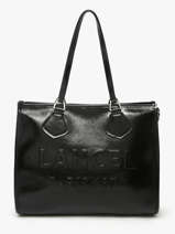 Schoudertas Met Rits In Naplack Leder Lancel Zwart cabas d