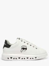 Sneakers Kapri Kite Uit Leder Karl lagerfeld Wit women KL64525