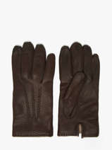 Herenhandschoenen Leder Met Wollen Voering Omega Bruin men gloves L