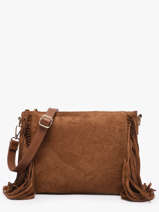 Cross Body Tas Velvet Leder Milano Bruin velvet VE25113