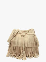 Cross Body Tas Velvet Leder Milano Beige velvet VE24116O