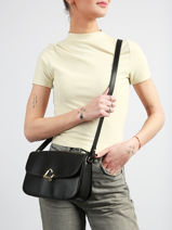 Cross Body Tas Paris Philos Leder Lancaster Zwart paris philos 82-vue-porte