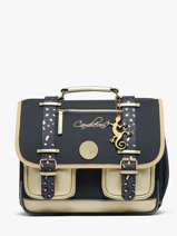 Boekentas 2 Compartimenten Cameleon Blauw vintage fantasy PBVGCA35