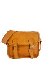 Cross Body Tas La Sacoche Leder Paul marius Geel vintage S