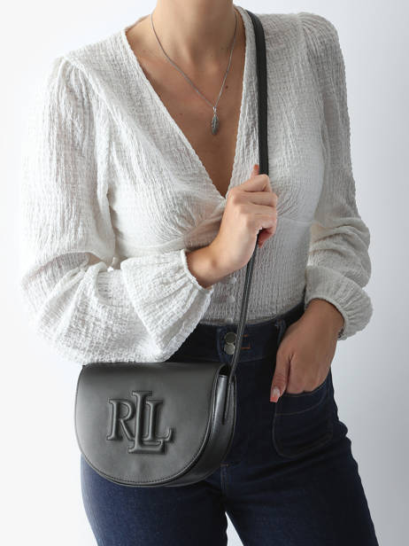 Cross Body Tas Anstey Leder Lauren ralph lauren Zwart anstey 31950130 ander zicht 1