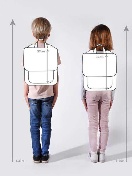 Rugzak 2 Compartimenten Cameleon Grijs vintage urban PBVBSD39 ander zicht 1