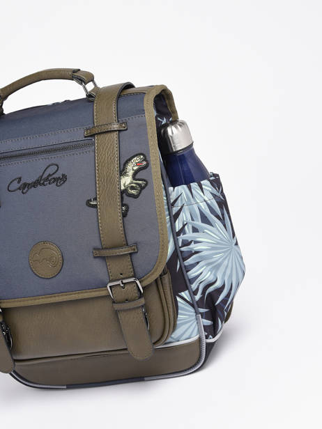 Rugzak 2 Compartimenten Cameleon Grijs vintage urban PBVBSD39 ander zicht 6
