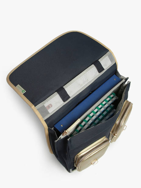 Boekentas Op Wieltjes Kinderen 2 Compartimenten Cameleon Blauw vintage fantasy CR38 ander zicht 3