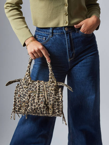 Cross Body Tas Velvet Leopardo Leder Milano Beige velvet leopardo VL24093 ander zicht 1