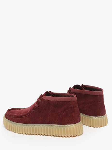 Enkelhoge Derby Veterschoenen Torhill Uit Leder Clarks Rood men 26183423 ander zicht 3