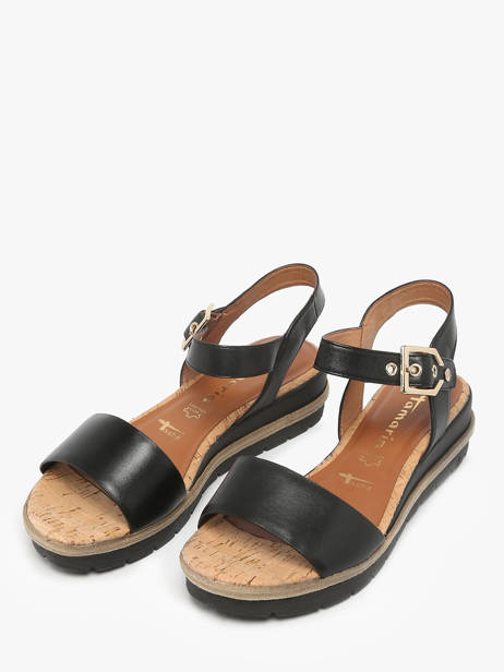 Sandalen Uit Leder Tamaris Zwart accessoires 42 ander zicht 1