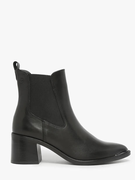 Enkellaarsjes Met Hak Uit Leder Tamaris Zwart accessoires 45