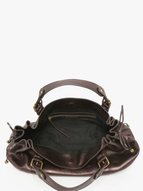 Schoudertas Gun Metal Leder Gerard darel Bruin gun metal DCS01446 ander zicht 3