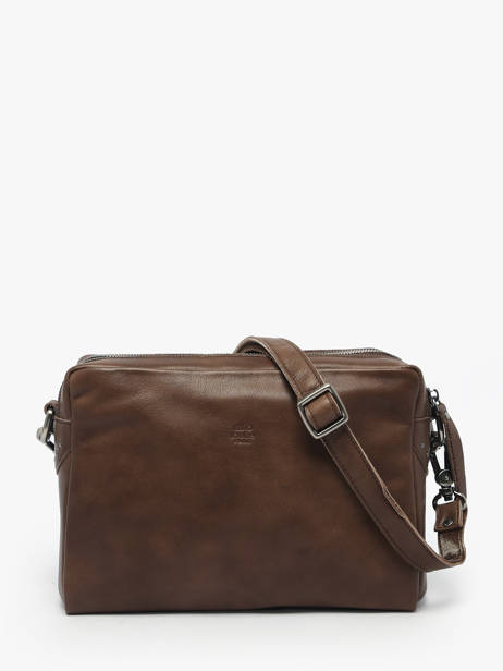 Cross Body Tas Vintage Leder Mila louise Bruin vintage 23673LC ander zicht 4