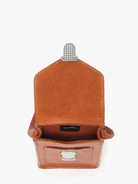 Telefoontas Leder Paul marius Bruin vintage TELEPHON ander zicht 3