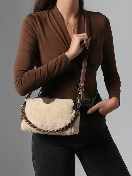 Cross Body Tas Vintage Leder Mila louise Beige vintage 23673TC ander zicht 1