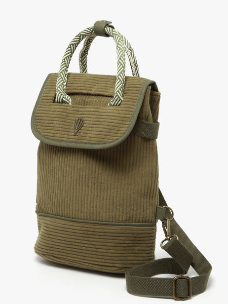 Rugzak Le voyage en panier Groen velours AHP241 ander zicht 2