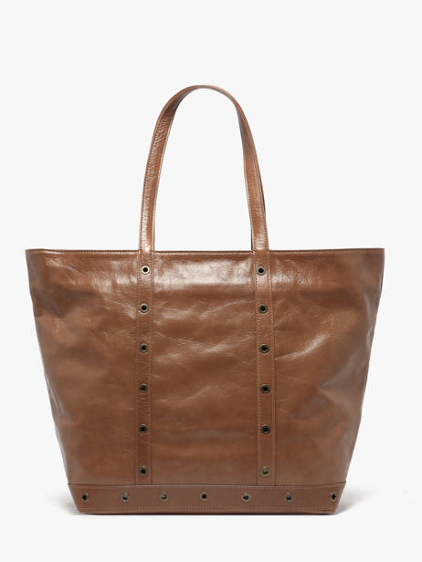 Handtas Le Cabas S In Gekreukeld Leder Vanessa bruno Bruin cabas cuir 82V40409 ander zicht 4