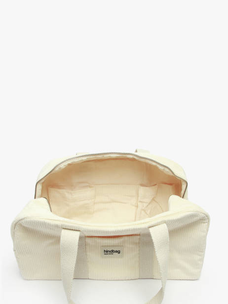 Schoudertas Velours Ribfluweel Hindbag Beige velours V ander zicht 3