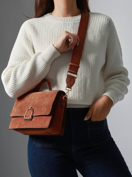 Cross Body Tas M Altesse Suede Etrier Bruin altesse suede EASU048M ander zicht 1