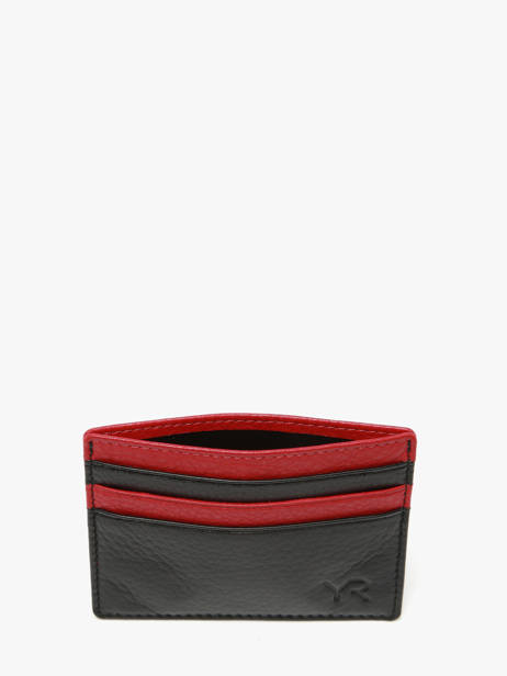 Kaarthouder Leder Yves renard Zwart bicolor 242 ander zicht 1