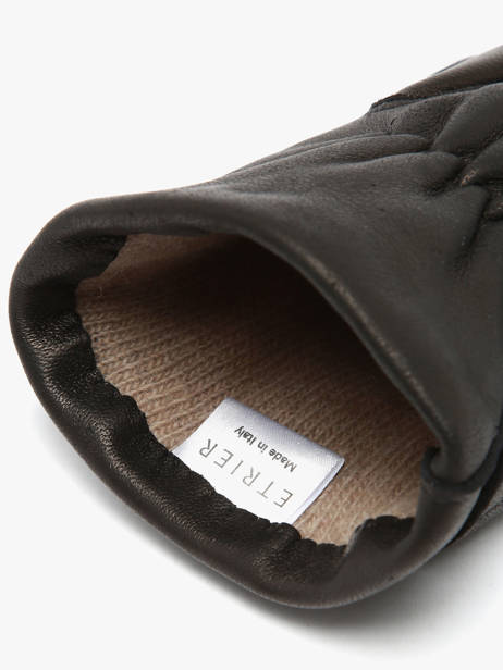 Herenhandschoenen Leder Etrier Zwart accessoires EGLO603G ander zicht 2