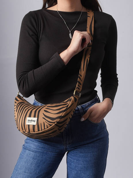 Cross Body Tas Tigre Katoen Hindbag Bruin tigre TI ander zicht 1