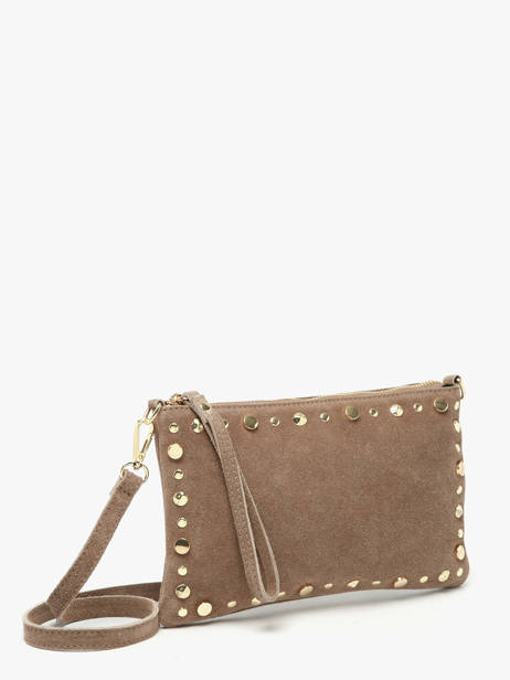 Cross Body Tas Velvet Leder Milano Bruin velvet VE24111O ander zicht 2