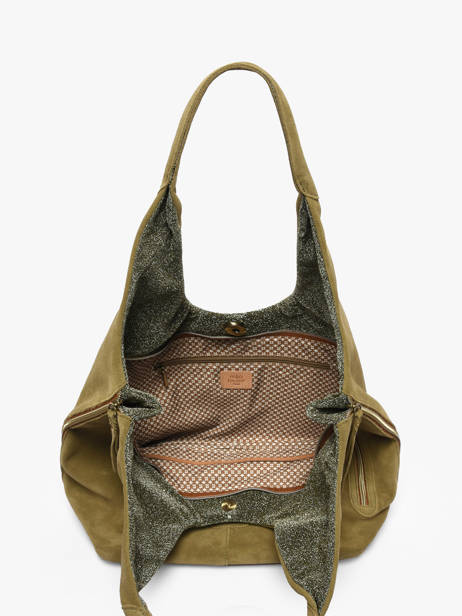 Schoudertas Vintage Leder Mila louise Beige vintage 23030V ander zicht 3