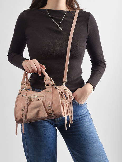 Cross Body Tas Velvet Leder Milano Roze velvet VE24093O ander zicht 1