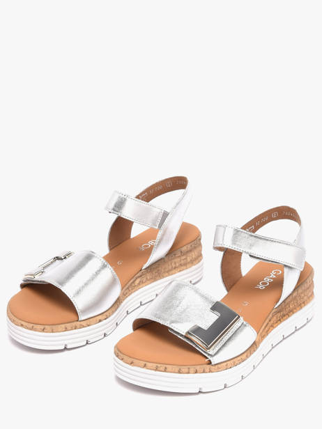 Sandalen Met Platformzool Uit Leder Gabor Zilver women 10 ander zicht 1