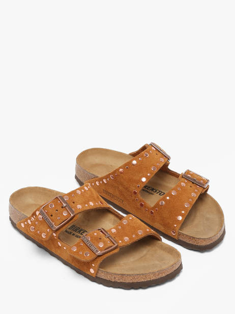 Slippers Arizona Rivet Uit Leder Birkenstock Bruin women 1031731 ander zicht 1