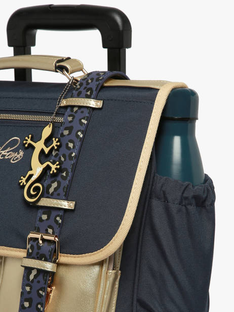 Boekentas Op Wieltjes 2 Compartimenten Cameleon Blauw vintage fantasy PBVGCR38 ander zicht 6