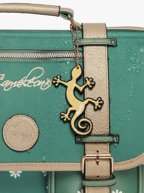 Boekentas Op Wieltjes 3 Compartimenten Cameleon Groen vintage fantasy PBVGCR41 ander zicht 7