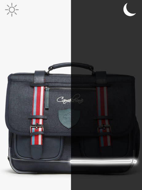 Boekentas 3 Compartimenten Cameleon Blauw vintage urban PBVBCA41 ander zicht 7