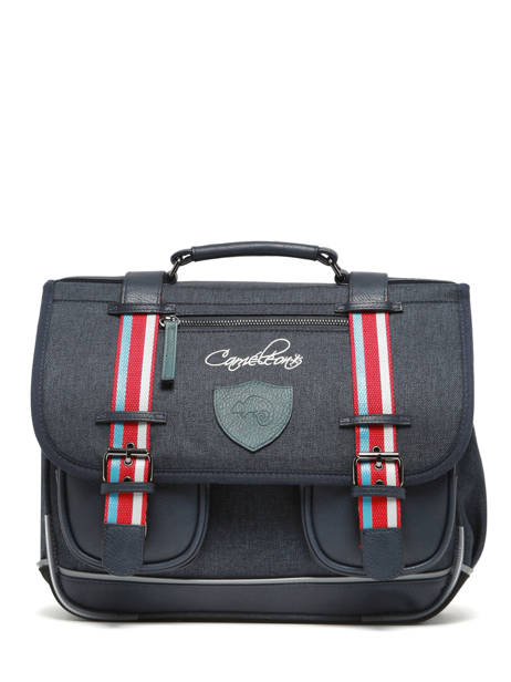 Boekentas 2 Compartimenten Cameleon Blauw vintage urban PBVBCA35 ander zicht 6