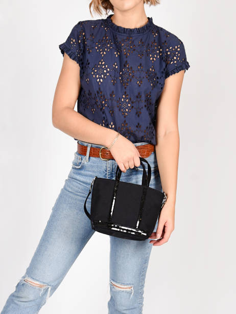 Cross Body Tas Baby Cabas Pailletten Vanessa bruno Zwart cabas 1V40410 ander zicht 1